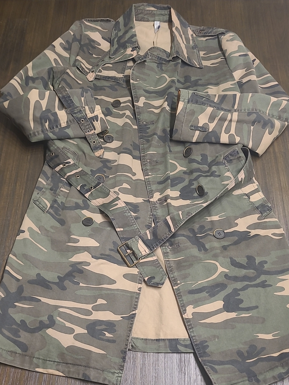 Zara Camo Trench Coat - Men's Green Camouflage Jacket